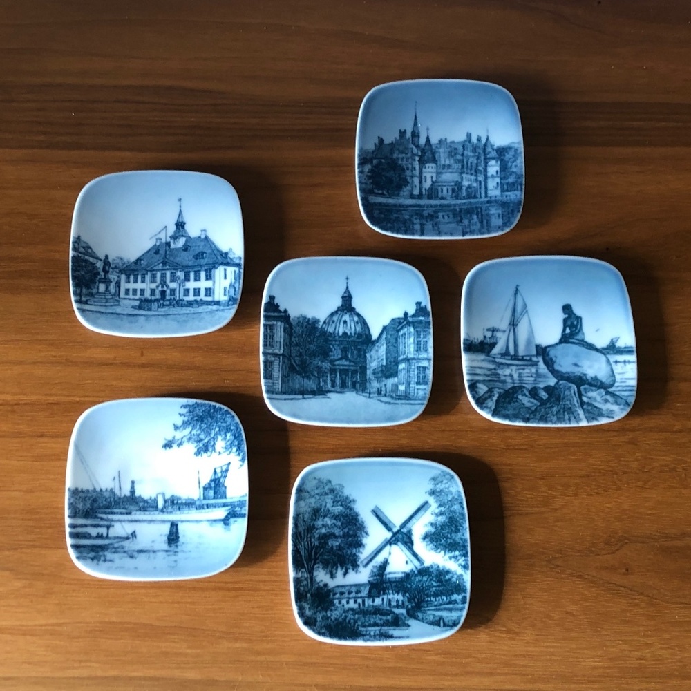 Kjeld Bonfils Denmark Dish Trinket Ceramic Porcelain - Set of 6
